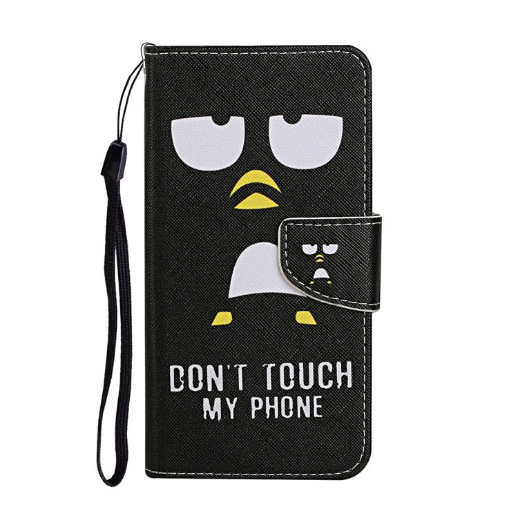 For Xiaomi Redmi Note 14 5G Case Pattern Printing Protective Leather Folio Phone Cover - Penguin