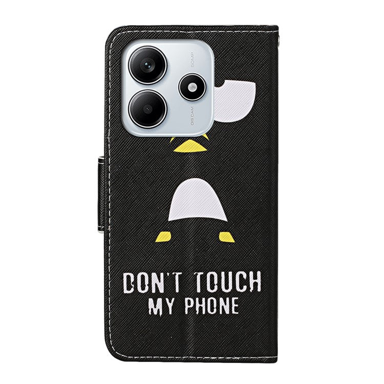 For Xiaomi Redmi Note 14 5G Case Pattern Printing Protective Leather Folio Phone Cover - Penguin