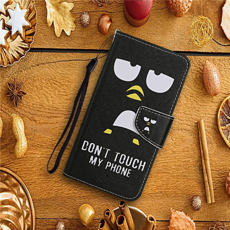 For Xiaomi Redmi Note 14 5G Case Pattern Printing Protective Leather Folio Phone Cover - Penguin