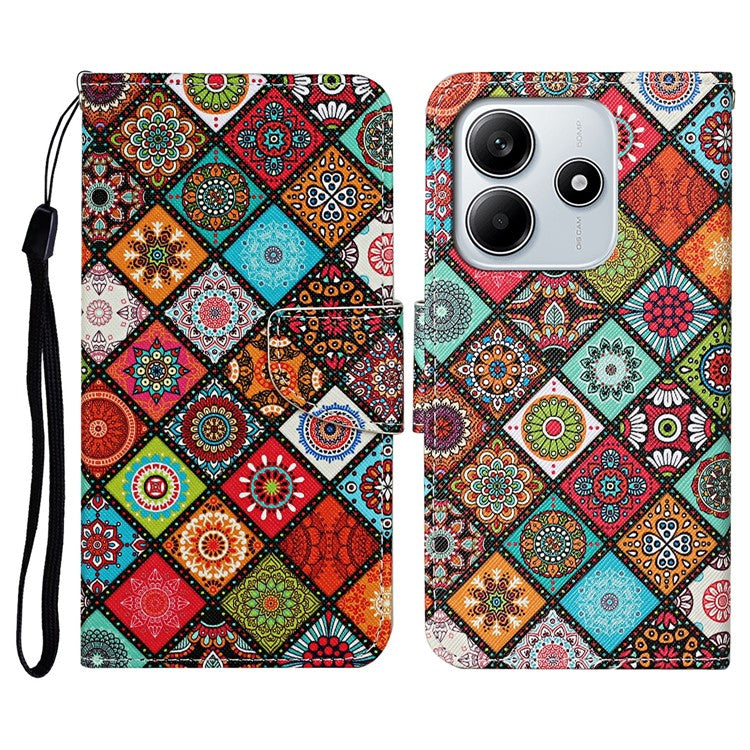 For Xiaomi Redmi Note 14 5G Case Pattern Printing Protective Leather Folio Phone Cover - Ethnic Style