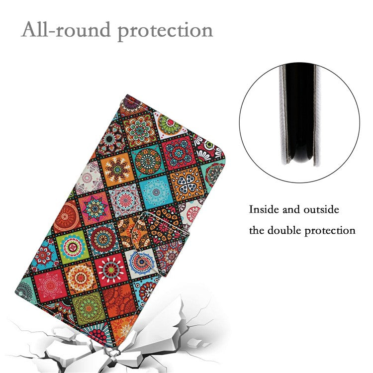 For Xiaomi Redmi Note 14 5G Case Pattern Printing Protective Leather Folio Phone Cover - Ethnic Style