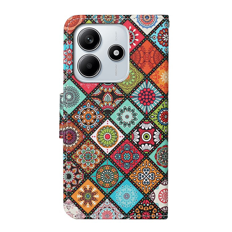 For Xiaomi Redmi Note 14 5G Case Pattern Printing Protective Leather Folio Phone Cover - Ethnic Style