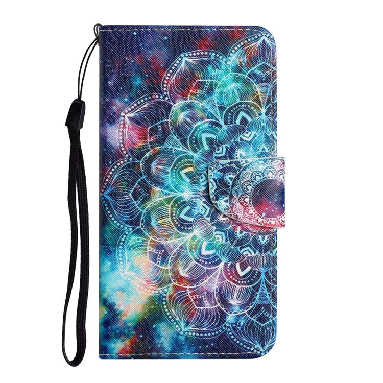 For Xiaomi Redmi Note 14 5G Case Pattern Printing Protective Leather Folio Phone Cover - Galaxy Mandala