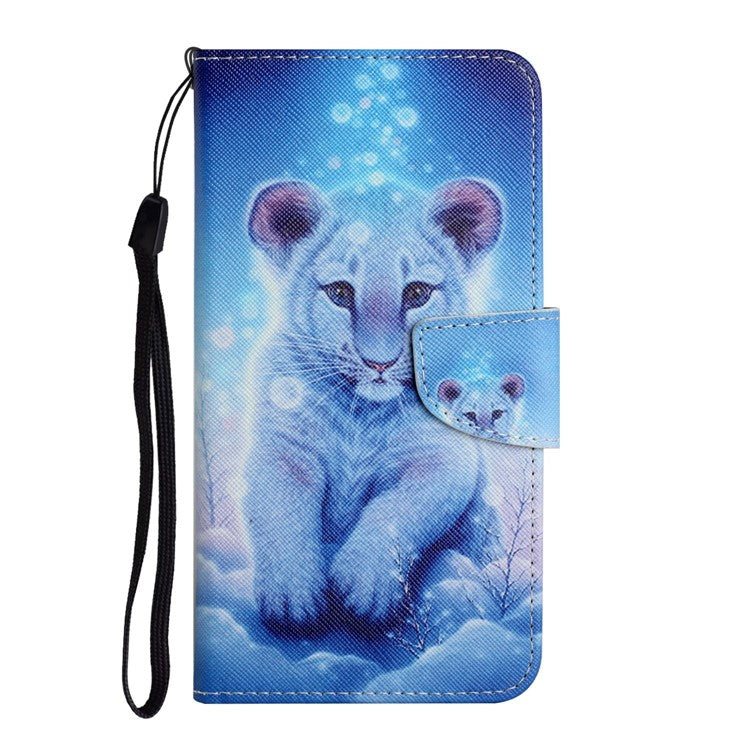 For Xiaomi Redmi Note 14 5G Case Pattern Printing Protective Leather Folio Phone Cover - Little Leopard