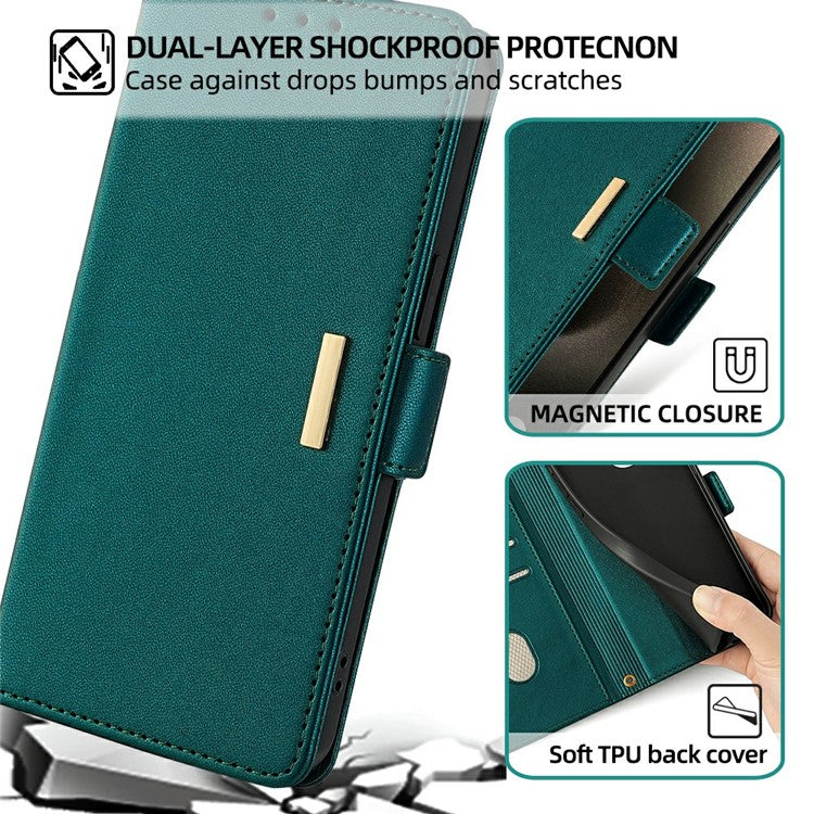 For Google Pixel 9 Pro XL Leather Wallet Case RFID Blocking Stand Cover with Hand Strap - Green