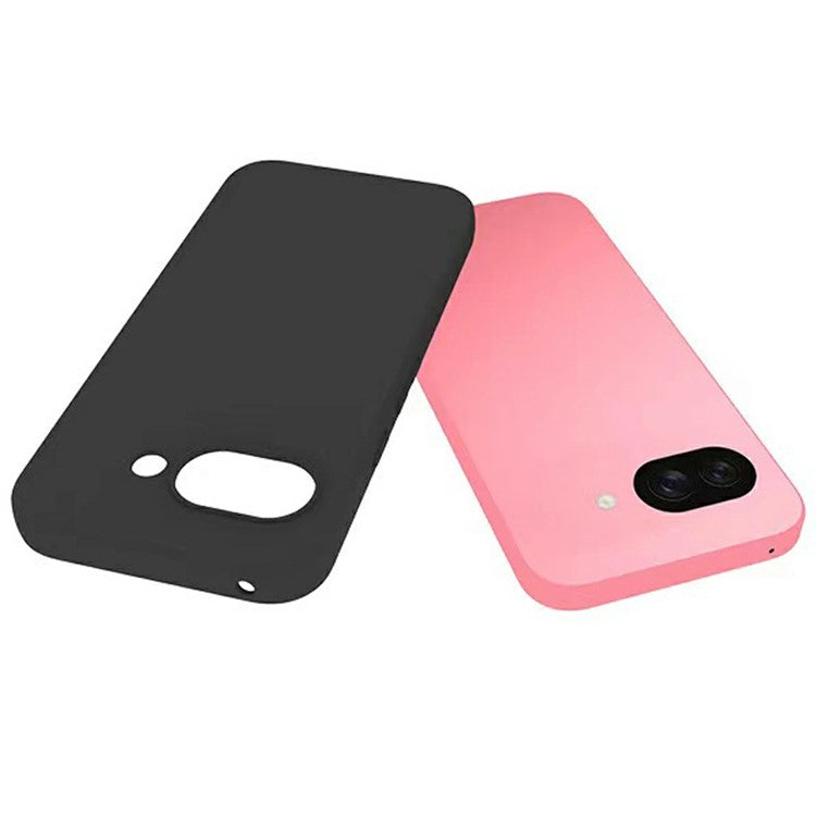 For Google Pixel 9a Case Soft Matte Back TPU Black Phone Cover, Large Cutout