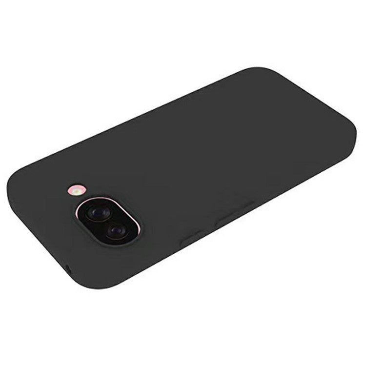 For Google Pixel 9a Case Soft Matte Back TPU Black Phone Cover, Large Cutout