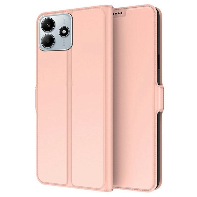 For Xiaomi Redmi Note 14 5G Case Shockproof TPU Inner Shell Leather Phone Cover Card Slot - Rose Gold