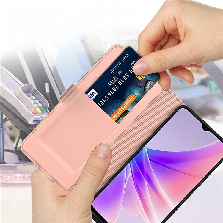 For Xiaomi Redmi Note 14 5G Case Shockproof TPU Inner Shell Leather Phone Cover Card Slot - Rose Gold