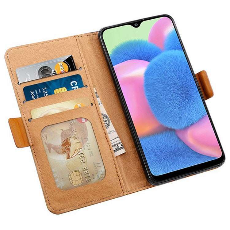 For Xiaomi Redmi Note 14 5G Case Color Splicing PU Leather Wallet Phone Cover - Brown