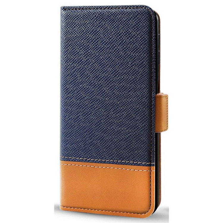 For Xiaomi Redmi Note 14 5G Case Color Splicing PU Leather Wallet Phone Cover - Blue