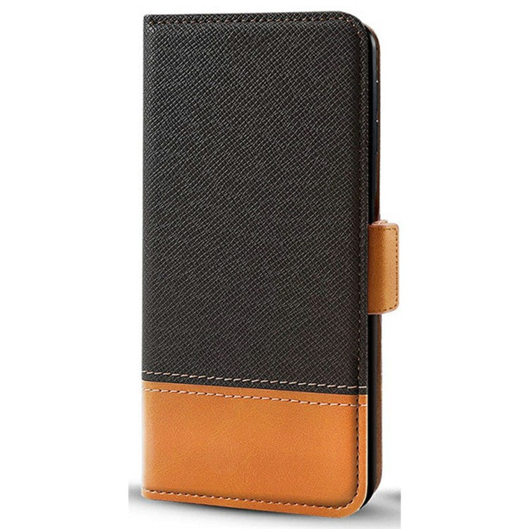 For Xiaomi Redmi Note 14 5G Case Color Splicing PU Leather Wallet Phone Cover - Black