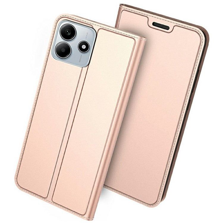 For Xiaomi Redmi Note 14 5G Case PU Leather Phone Cover with Card Holder Stand Magnetic Closure - Rose Gold