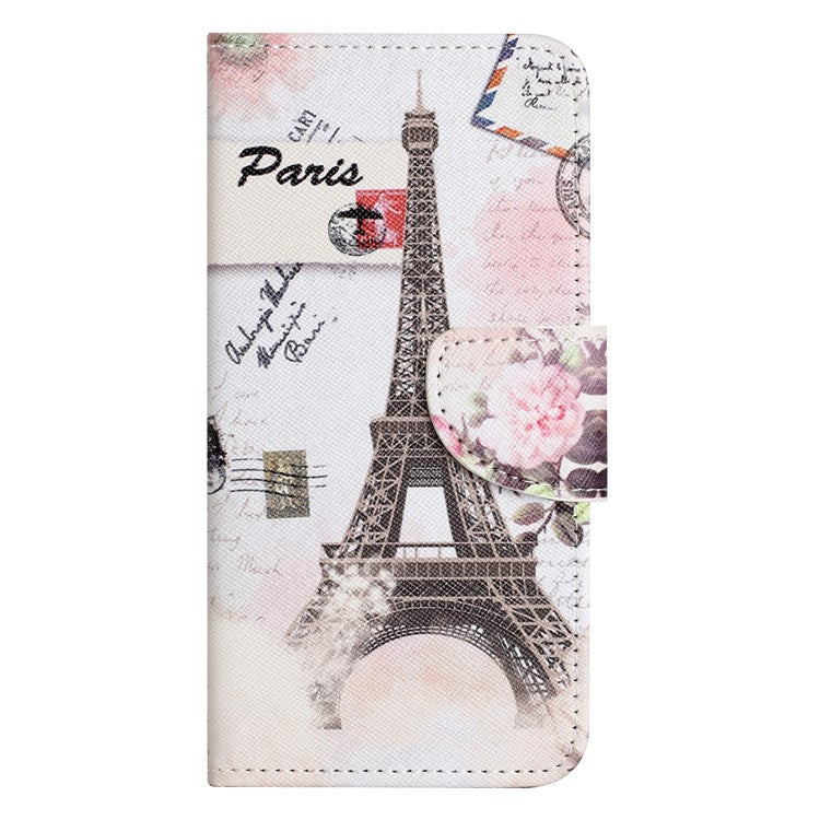 For Google Pixel 9a Leather Case Pattern Printing Cross Texture Phone Cover - Tower