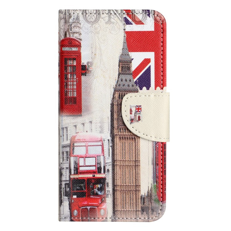 For Google Pixel 9a Leather Case Pattern Printing Cross Texture Phone Cover - London Big Ben