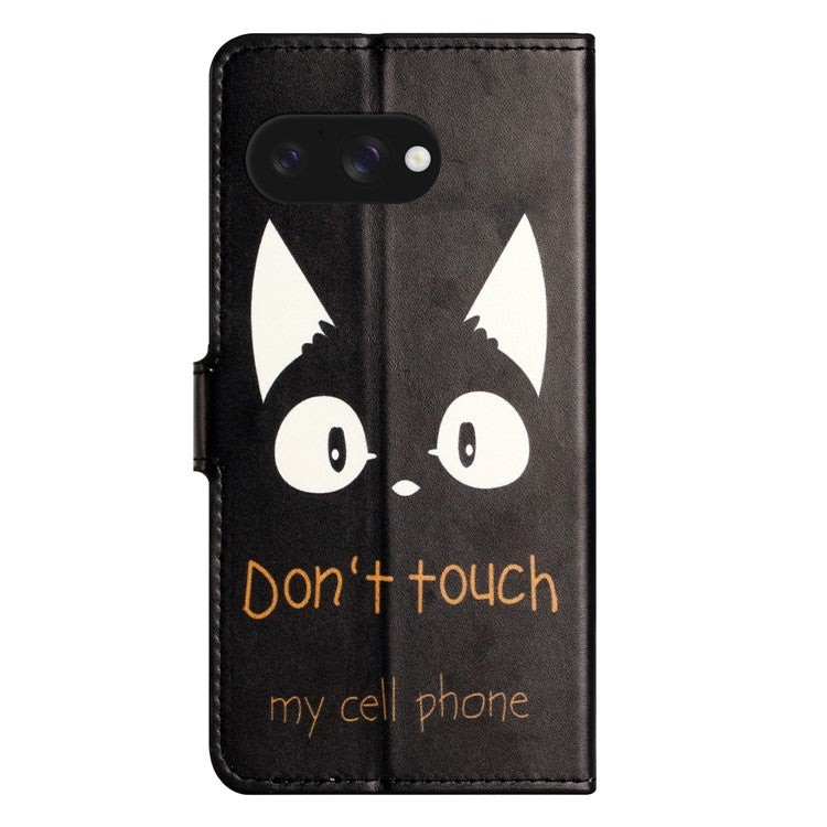 For Google Pixel 9a Case Pattern Print PU Leather Wallet Phone Cover - Cat Ears