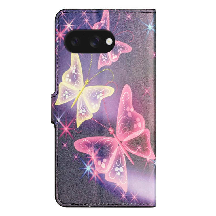 For Google Pixel 9a Case Pattern Print PU Leather Wallet Phone Cover - Illusion Butterfly