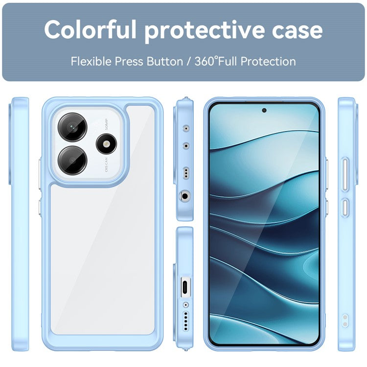 For Xiaomi Redmi Note 14 5G Case TPU +Acrylic Protective Clear Phone Cover - Blue