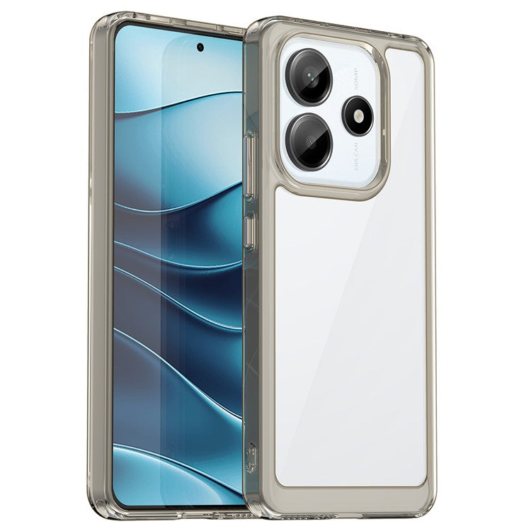 For Xiaomi Redmi Note 14 5G Case TPU +Acrylic Protective Clear Phone Cover - Transparent Grey