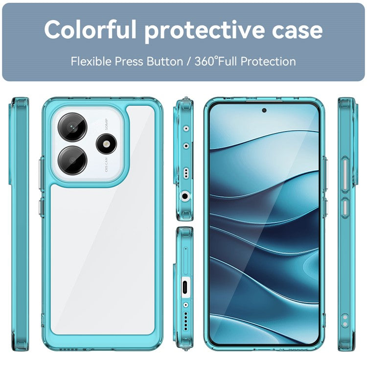 For Xiaomi Redmi Note 14 5G Case TPU +Acrylic Protective Clear Phone Cover - Transparent Blue