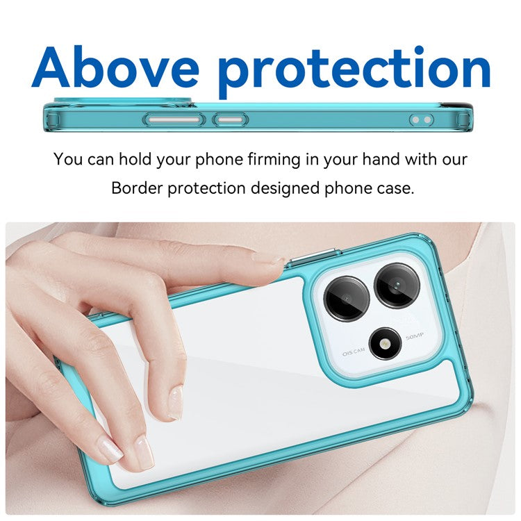 For Xiaomi Redmi Note 14 5G Case TPU +Acrylic Protective Clear Phone Cover - Transparent Blue