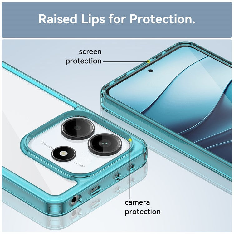 For Xiaomi Redmi Note 14 5G Case TPU +Acrylic Protective Clear Phone Cover - Transparent Blue