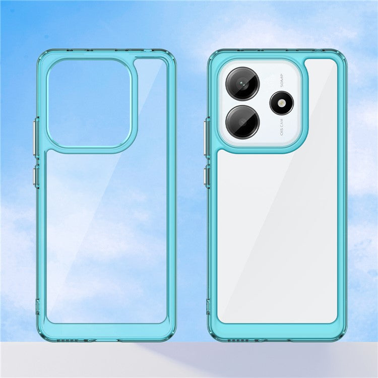 For Xiaomi Redmi Note 14 5G Case TPU +Acrylic Protective Clear Phone Cover - Transparent Blue