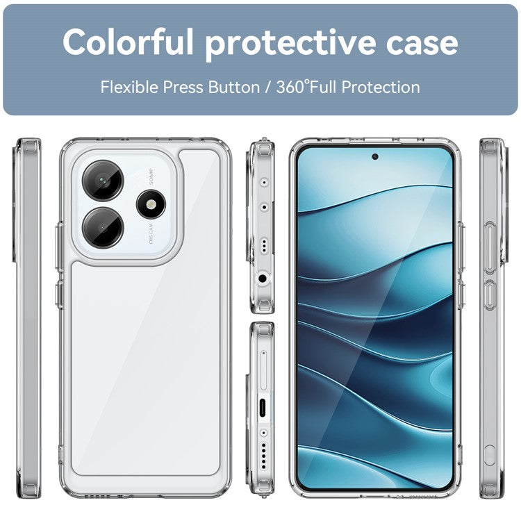 For Xiaomi Redmi Note 14 5G Case TPU +Acrylic Protective Clear Phone Cover - Transparent