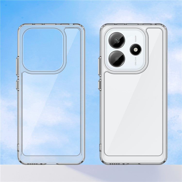 For Xiaomi Redmi Note 14 5G Case TPU +Acrylic Protective Clear Phone Cover - Transparent