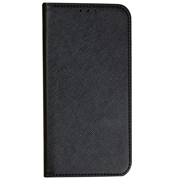 For Xiaomi Poco C75 4G / Redmi 14R 5G / 14C 4G Case Cross Texture Leather Phone Cover Hidden Magnetic - Black