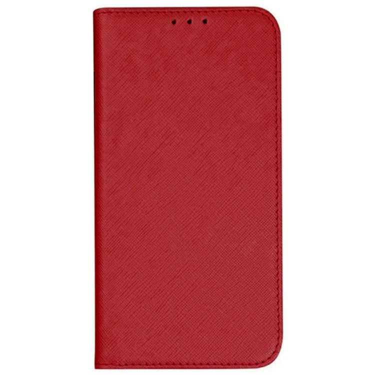 For Xiaomi Poco C75 4G / Redmi 14R 5G / 14C 4G Case Cross Texture Leather Phone Cover Hidden Magnetic - Red