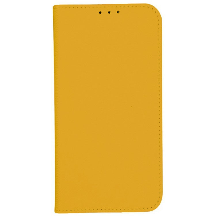 For Xiaomi Poco C75 4G / Redmi 14R 5G / 14C 4G Case Cross Texture Leather Phone Cover Hidden Magnetic - Yellow