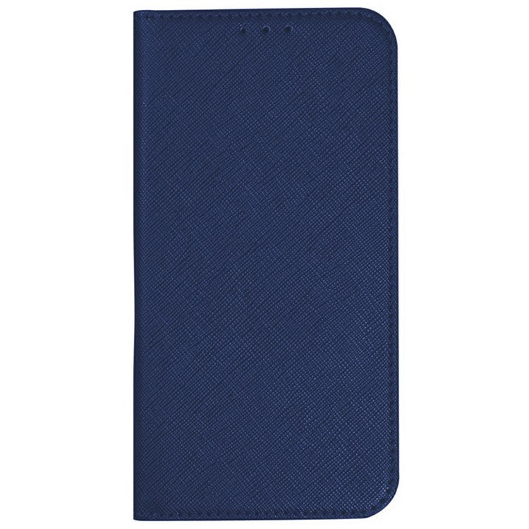 For Xiaomi Poco C75 4G / Redmi 14R 5G / 14C 4G Case Cross Texture Leather Phone Cover Hidden Magnetic - Dark Blue