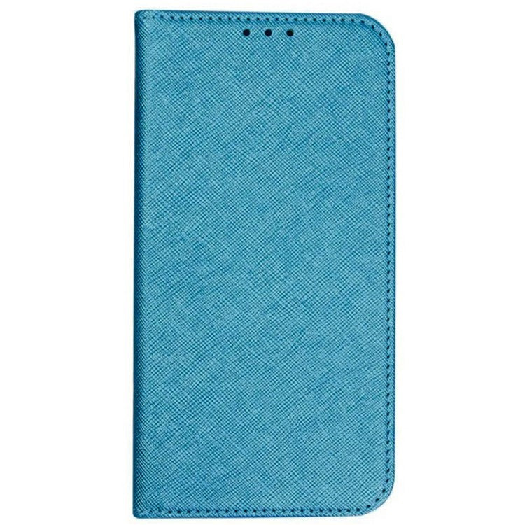 For Xiaomi Poco C75 4G / Redmi 14R 5G / 14C 4G Case Cross Texture Leather Phone Cover Hidden Magnetic - Sky Blue