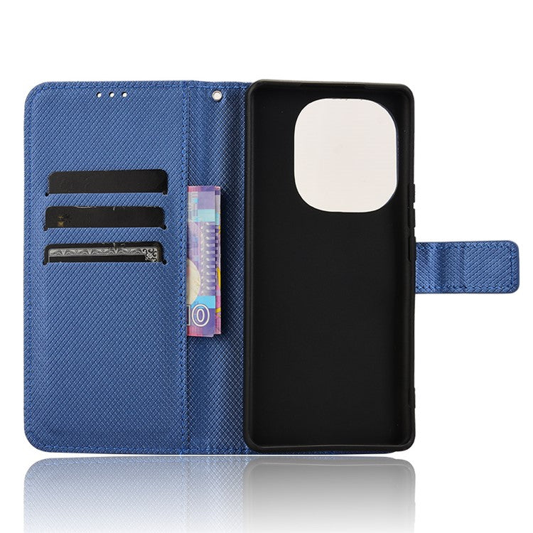 For vivo T3 Pro 5G / iQOO Z9s Pro 5G Case PU Leather Diamond Texture Wallet Phone Cover - Blue