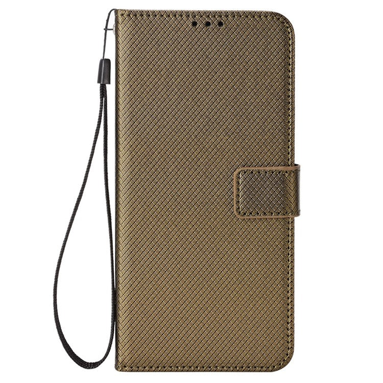 For vivo T3 Pro 5G / iQOO Z9s Pro 5G Case PU Leather Diamond Texture Wallet Phone Cover - Brown