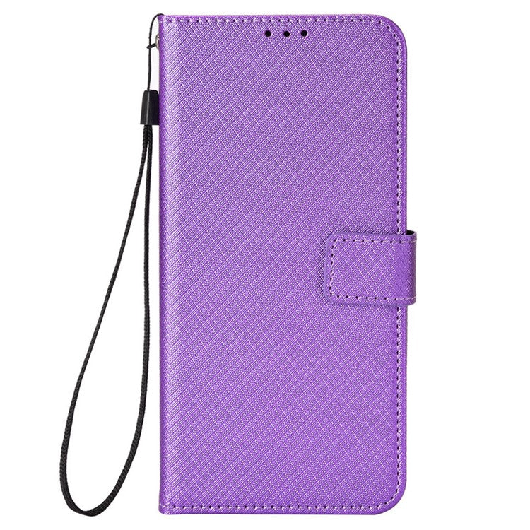 For vivo T3 Pro 5G / iQOO Z9s Pro 5G Case PU Leather Diamond Texture Wallet Phone Cover - Purple