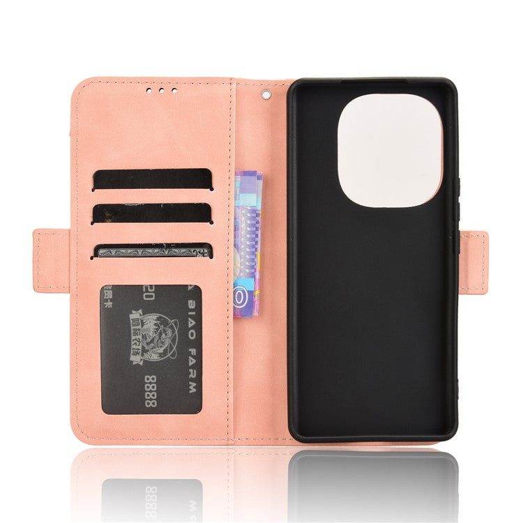 For vivo T3 Pro 5G / iQOO Z9s Pro 5G Leather Case Phone Wallet Cover with Multiple Card Slots - Pink