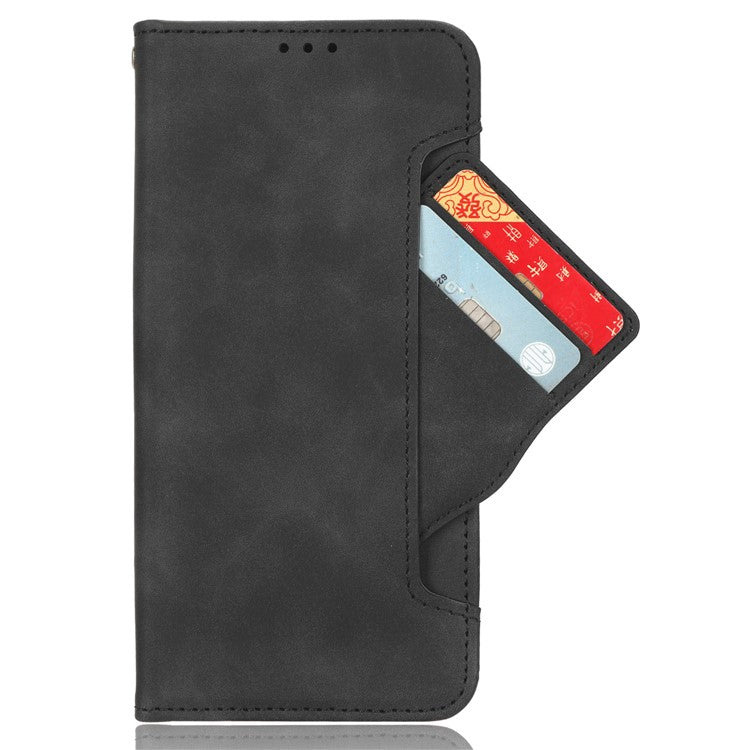 For vivo T3 Pro 5G / iQOO Z9s Pro 5G Leather Case Phone Wallet Cover with Multiple Card Slots - Black