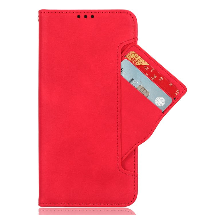 For vivo T3 Pro 5G / iQOO Z9s Pro 5G Leather Case Phone Wallet Cover with Multiple Card Slots - Red