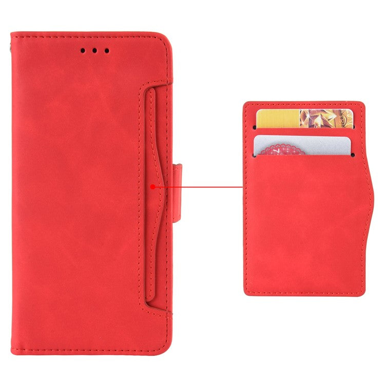 For vivo T3 Pro 5G / iQOO Z9s Pro 5G Leather Case Phone Wallet Cover with Multiple Card Slots - Red