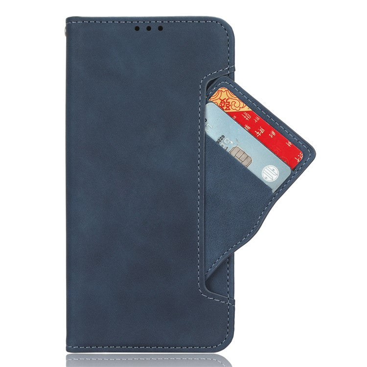 For vivo T3 Pro 5G / iQOO Z9s Pro 5G Leather Case Phone Wallet Cover with Multiple Card Slots - Blue