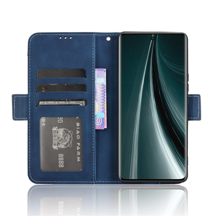 For vivo T3 Pro 5G / iQOO Z9s Pro 5G Leather Case Phone Wallet Cover with Multiple Card Slots - Blue