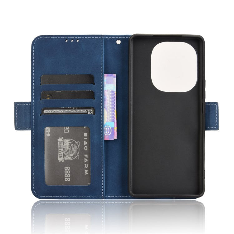 For vivo T3 Pro 5G / iQOO Z9s Pro 5G Leather Case Phone Wallet Cover with Multiple Card Slots - Blue