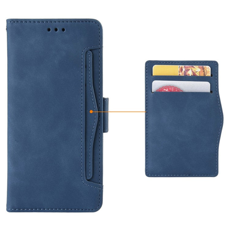 For vivo T3 Pro 5G / iQOO Z9s Pro 5G Leather Case Phone Wallet Cover with Multiple Card Slots - Blue