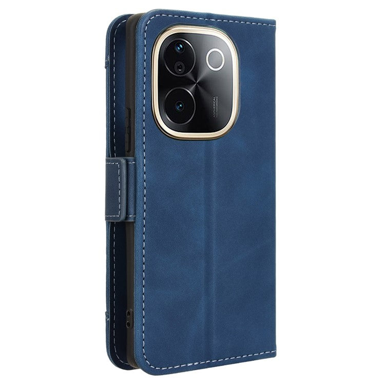 For vivo T3 Pro 5G / iQOO Z9s Pro 5G Leather Case Phone Wallet Cover with Multiple Card Slots - Blue