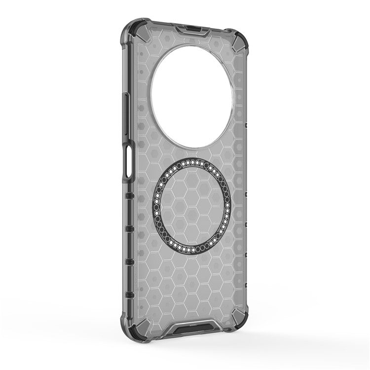 For Xiaomi Poco C75 4G / Redmi 14R 5G / 14C 4G Case Compatible with MagSafe Honeycomb Design TPU+PC Phone Cover - Grey