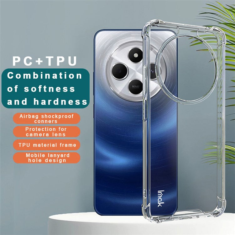 IMAK For Xiaomi Poco C75 4G / Redmi 14R 5G / 14C 4G / A4 5G Case PC+TPU Shockproof Clear Phone Cover