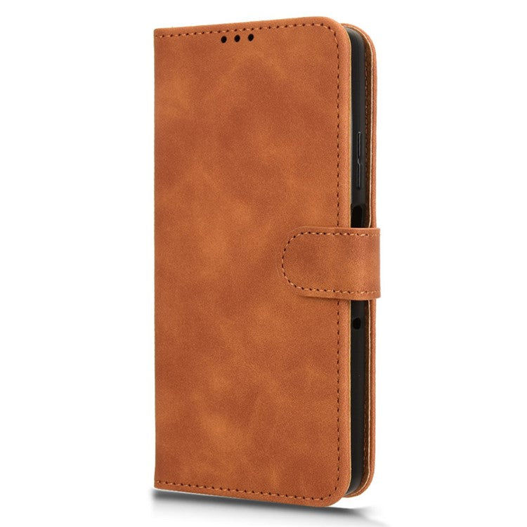 For Motorola Moto G75 5G Leather Case Skin-Feel Anti-Drop Wallet Flip Phone Cover - Brown