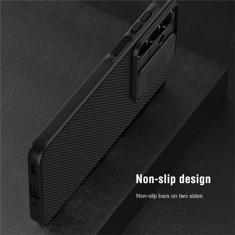 NILLKIN Camshield for Samsung Galaxy A16 5G Case Hard PC Twill Texture Phone Cover with Slide Camera Lid - Black